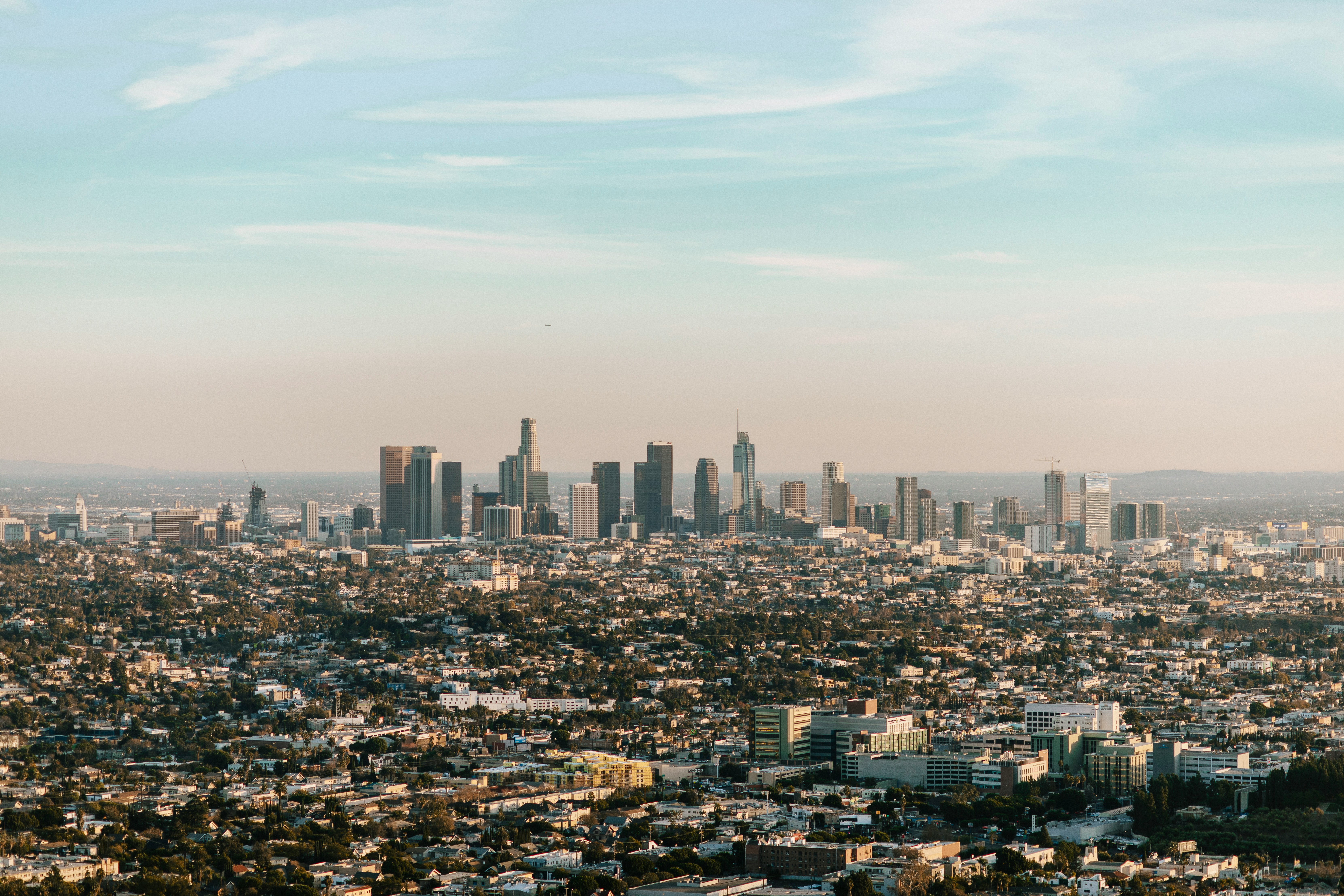 Aerial view of a multifamily market cityscape
